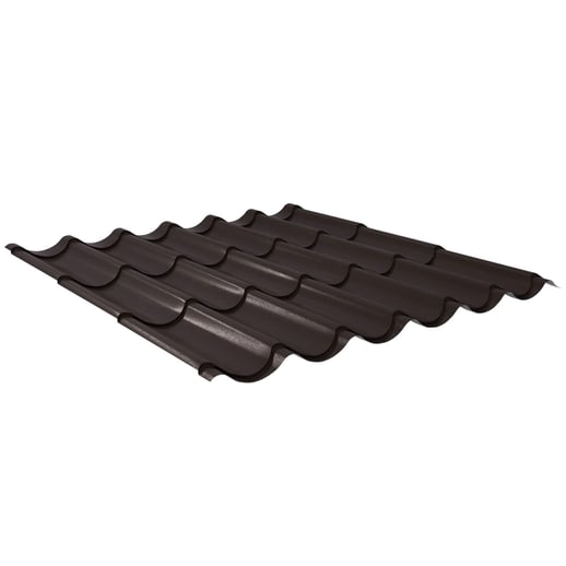 Pfannenblech 2/1060 | Anti-Tropf 700 g/m² | Stahl 0,50 mm | 35 µm Mattpolyester | 32 - Dunkelbraun #1