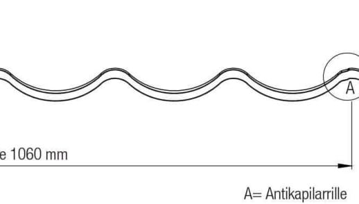 Pfannenblech 2/1060 | Anti-Tropf 700 g/m² | Aluminium 0,70 mm | 25 µm Polyester | 6005 - Moosgrün #12