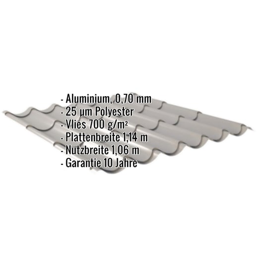 Pfannenblech 2/1060 | Anti-Tropf 700 g/m² | Aluminium 0,70 mm | 25 µm Polyester | 9007 - Graualuminium #2