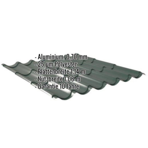 Pfannenblech 2/1060 | Aluminium 0,70 mm | 25 µm Polyester | 6005 - Moosgrün #2