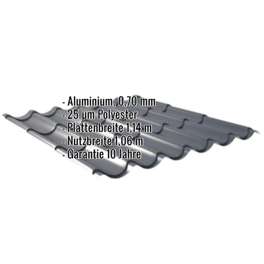 Pfannenblech 2/1060 | Aluminium 0,70 mm | 25 µm Polyester | 7016 - Anthrazitgrau #2