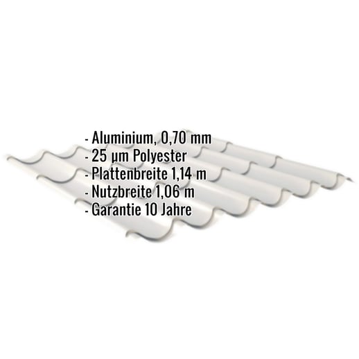 Pfannenblech 2/1060 | Aluminium 0,70 mm | 25 µm Polyester | 9006 - Weißaluminium #2