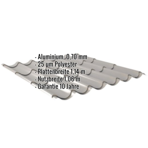 Pfannenblech 2/1060 | Aluminium 0,70 mm | 25 µm Polyester | 9007 - Graualuminium #2