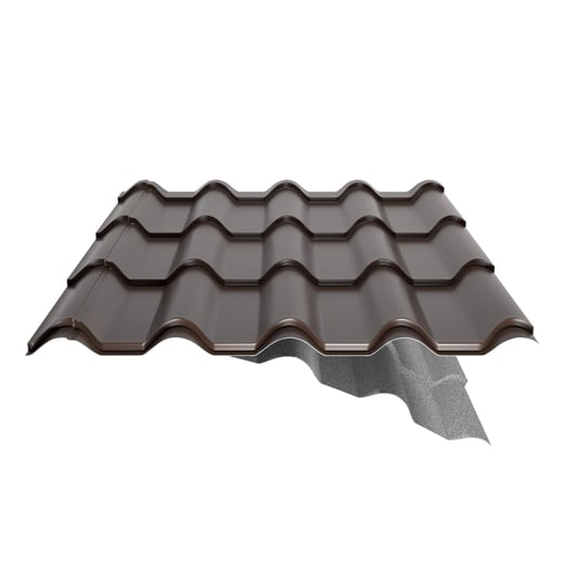 Pfannenblech EUROPA | Anti-Tropf 1000 g/m² | Stahl 0,50 mm | 25 µm Polyester | 8014 - Sepiabraun #7