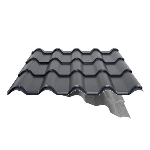 Pfannenblech EUROPA | Anti-Tropf 1000 g/m² | Stahl 0,63 mm | 25 µm Polyester | 7016 - Anthrazitgrau #7
