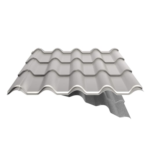 Pfannenblech EUROPA | Anti-Tropf 1000 g/m² | Stahl 0,63 mm | 25 µm Polyester | 9002 - Grauweiß #7