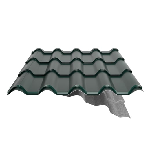Pfannenblech EUROPA | Anti-Tropf 1000 g/m² | Aluminium 0,70 mm | 25 µm Polyester | 6005 - Moosgrün #7