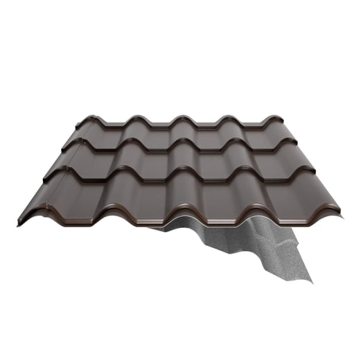 Pfannenblech EUROPA | Anti-Tropf 700 g/m² | Stahl 0,50 mm | 25 µm Polyester | 8014 - Sepiabraun #7