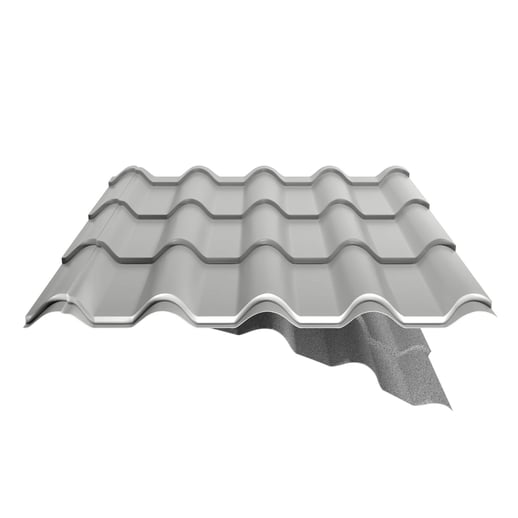 Pfannenblech EUROPA | Anti-Tropf 700 g/m² | Stahl 0,50 mm | 25 µm Polyester | 9006 - Weißaluminium #7