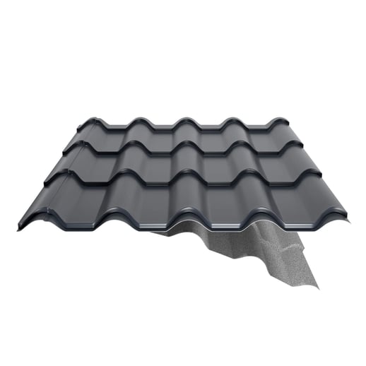 Pfannenblech EUROPA | Anti-Tropf 700 g/m² | Stahl 0,50 mm | 60 µm Puramid | 7016 - Anthrazitgrau #7