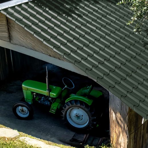 Pfannenblech EUROPA | Anti-Tropf 700 g/m² | Stahl 0,50 mm | 80 µm Shimoco | 6020 - Chromoxidgrün #4