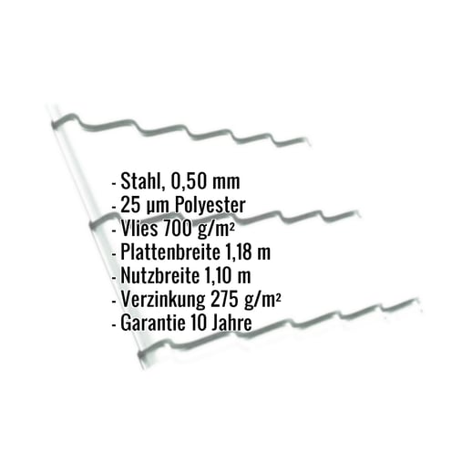 Pfannenblech Szafir 350/15 | Anti-Tropf 700 g/m² | Stahl 0,50 mm | 25 µm Polyester | 9010 - Reinweiß #2