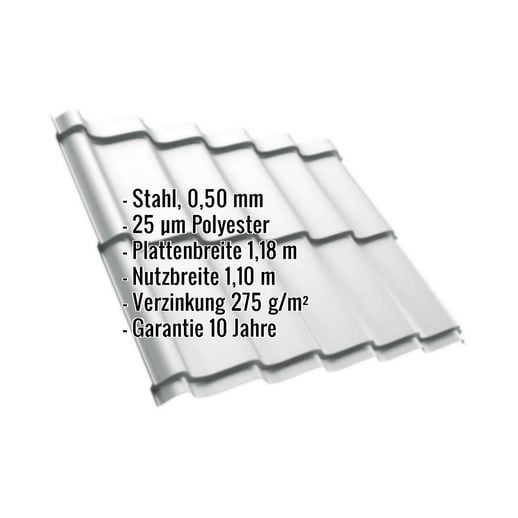 Pfannenblech Szafir 350/15 | Stahl 0,50 mm | 25 µm Polyester | 7035 - Lichtgrau #2