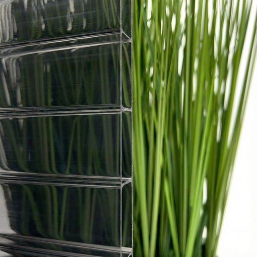 Polycarbonat Doppelstegplatte | 16 mm | Breite 98 cm | Graphit | Beidseitiger UV-Schutz | Breitkammer | 3,50 m #3