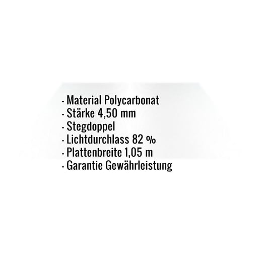 Polycarbonat Doppelstegplatte | 4,5 mm | Breite 1,05 m | Klar | 2,00 m #2