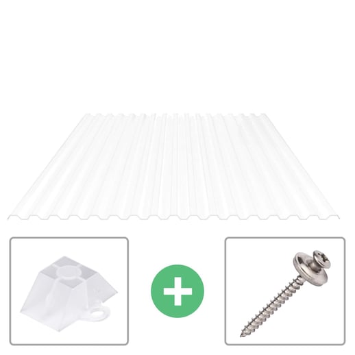 Polycarbonat Spundwandplatte | 76/18 | Sparpaket | 1,30 mm | Opal Weiß | Breite 3,05 m | Länge 2,00 m #1