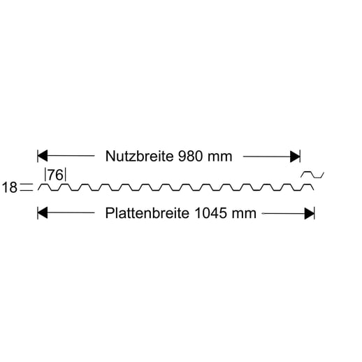 Polycarbonat Spundwandplatte | 76/18 | 1,30 mm | Opal Weiß | 7,00 m #5