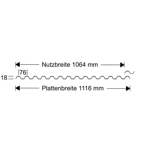 Polycarbonat Spundwandplatte | 76/18 | 0,90 mm | Klar | 2,00 m #5