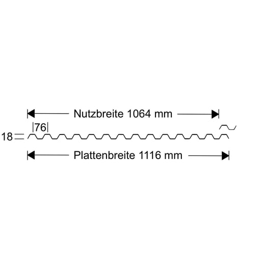 Polycarbonat Spundwandplatte | 76/18 | 0,90 mm | Klar | 2,00 m #7
