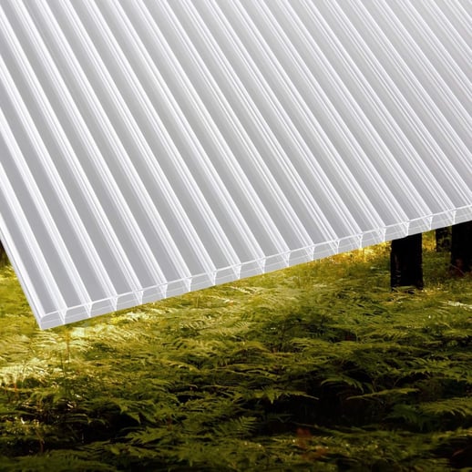 Polycarbonat Stegplatte | 16 mm | Profil A1 | Sparpaket | Plattenbreite 1,20 m | Klar | Blueline | Breite 3,74 m | Länge 2,00 m #5