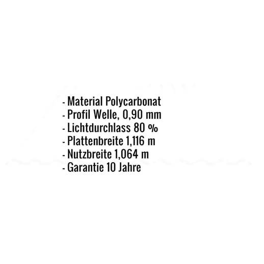 Polycarbonat Wellplatte | 76/18 | 0,90 mm | Opal Weiß | 2-Seiten UV-Schutz | 2,00 m #2