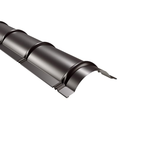 Firstblech halbrund | 1,86 m | Stahl 0,50 mm | 60 µm Puramid | 8017 - Schokoladenbraun #1