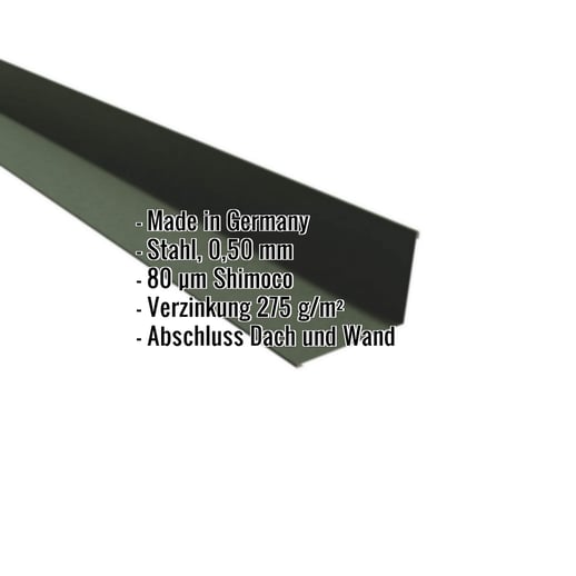 Wandanschluss | 16 x 11,5 cm | 95° | Stahl 0,50 mm | 80 µm Shimoco | 6020 - Chromoxidgrün #2