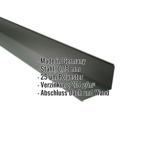 Wandanschluss | 22 x 15 cm | 95° | Stahl 0,75 mm | 25 µm Polyester | 6020 - Chromoxidgrün #2