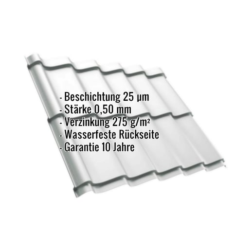 Pfannenblech Szafir 350/15 | Stahl 0,50 mm | 25 µm Polyester | 7035 - Lichtgrau #2