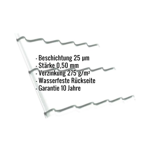 Pfannenblech Szafir 350/15 | Stahl 0,50 mm | 25 µm Polyester | 9010 - Reinweiß #2