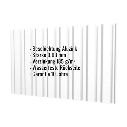 Trapezblech T20M | Wand | Stahl 0,63 mm | Aluzink | Silbergrau #2