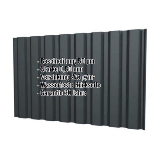 Trapezblech T20M | Wand | Stahl 0,50 mm | 50 µm PURLAK® | 7016 - Anthrazitgrau #2