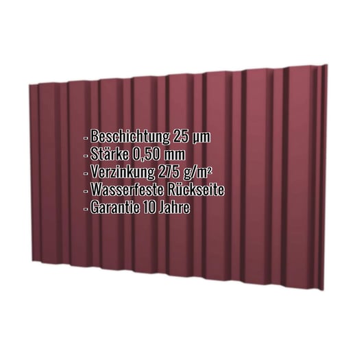 Trapezblech T20M | Wand | Stahl 0,50 mm | 25 µm Polyester | 3005 - Weinrot #2