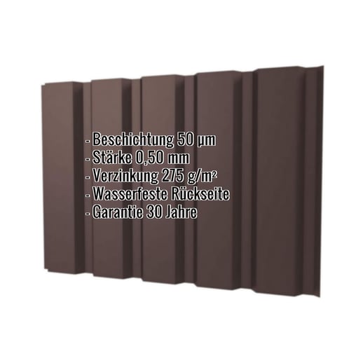 Trapezblech T35/207M | Wand | Stahl 0,50 mm | 50 µm PURLAK® | 8017 - Schokoladenbraun #2