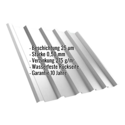 Trapezblech T35/207MD | Dach | Stahl 0,50 mm | 25 µm Polyester | 7035 - Lichtgrau #2