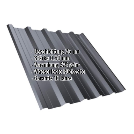 Trapezblech T35DR | Dach | Stahl 0,50 mm | 25 µm Polyester | 7024 - Graphitgrau #2