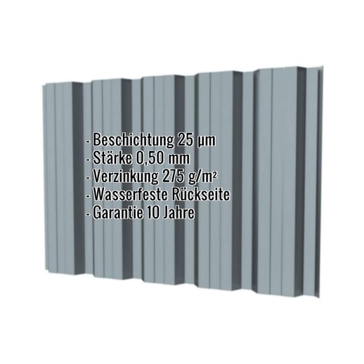 Trapezblech T35DR | Wand | Stahl 0,50 mm | 25 µm Polyester | 7000 - Fehgrau #2