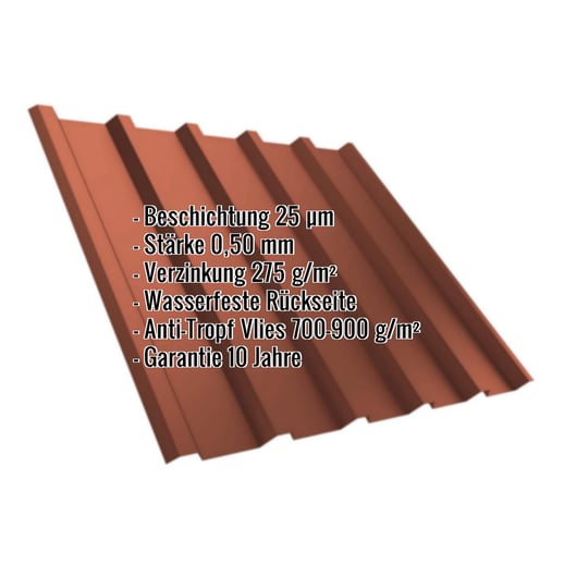 Trapezblech T35M | Dach | Anti-Tropf 700 g/m² | Stahl 0,50 mm | 25 µm Polyester | 8004 - Kupferbraun #2