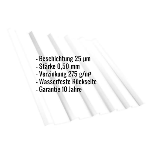 Trapezblech T35MD | Dach | Stahl 0,50 mm | 25 µm Polyester | 9010 - Reinweiß #2
