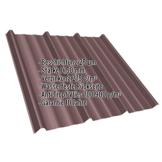 Trapezblech T45/333M | Dach | Anti-Tropf 700 g/m² | Stahl 0,50 mm | 25 µm Polyester | 8017 - Schokoladenbraun #2