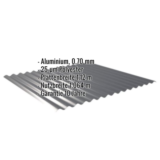 Wellblech 18/1064 | Wand | Aluminium 0,70 mm | 25 µm Polyester | 7016 - Anthrazitgrau #2