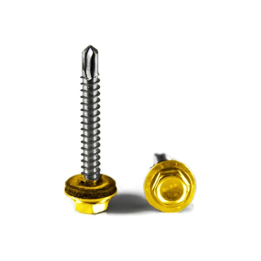 Edelstahlschrauben | Für Montage Hochsicke auf Holzkonstruktion | 6,5 x 100 mm D16 | Rapsgelb #1