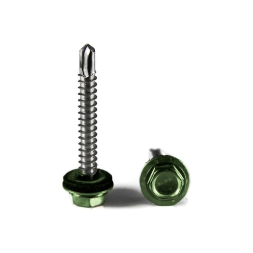 Edelstahlschrauben | Für Montage Hochsicke auf Holzkonstruktion | 6,5 x 80 mm D16 | Resedagrün #1