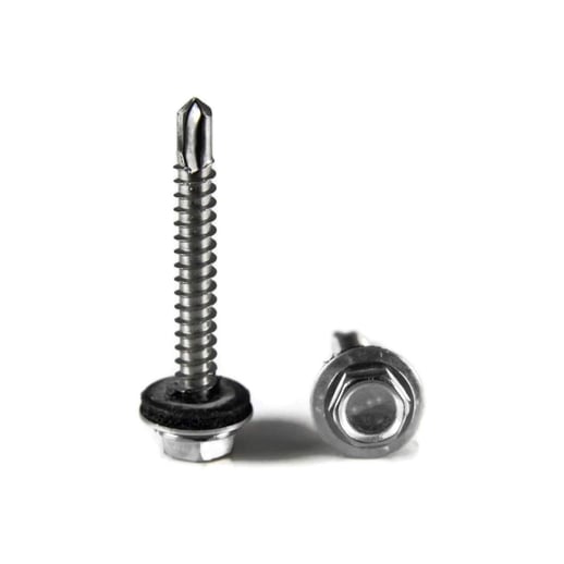 Edelstahlschrauben | Für Montage Hochsicke auf Holzkonstruktion | 6,5 x 80 mm D16 | Weißaluminium #1