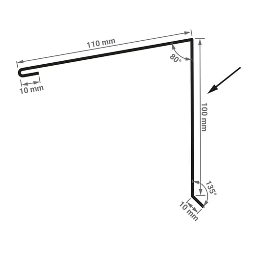 Pultabschluss | 11 cm x 10 cm x 2,00 m | 80° | Stahl 0,75 mm | 50 µm PURLAK® | 8012 - Rotbraun #3