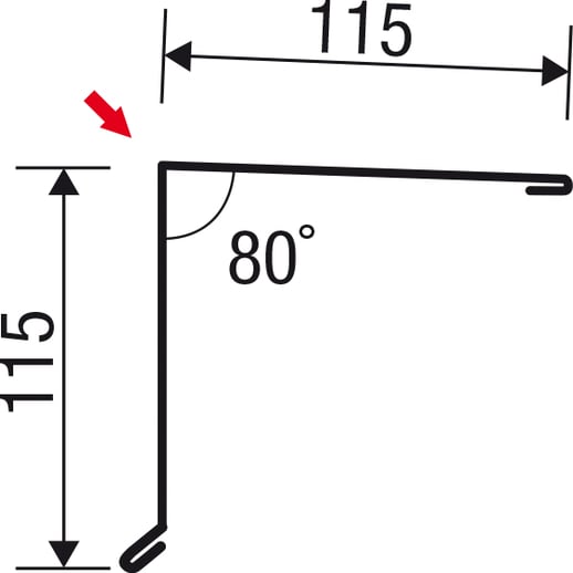 Pultabschluss | 11,5 x 11,5 cm | 80° | Stahl 0,50 mm | 25 µm Polyester | 6020 - Chromoxidgrün #4