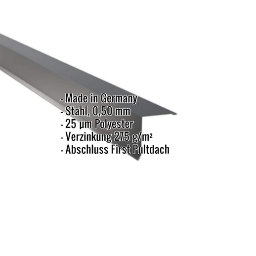 Pultabschluss | 11,5 x 11,5 cm | 80° | Stahl 0,50 mm | 25 µm Polyester | 7016 - Anthrazitgrau #2