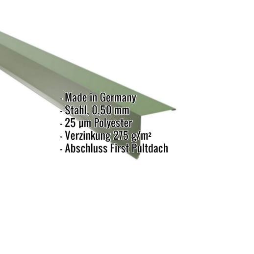 Pultabschluss | 11,5 x 11,5 cm | 85° | Stahl 0,50 mm | 25 µm Polyester | 6011 - Resedagrün #2