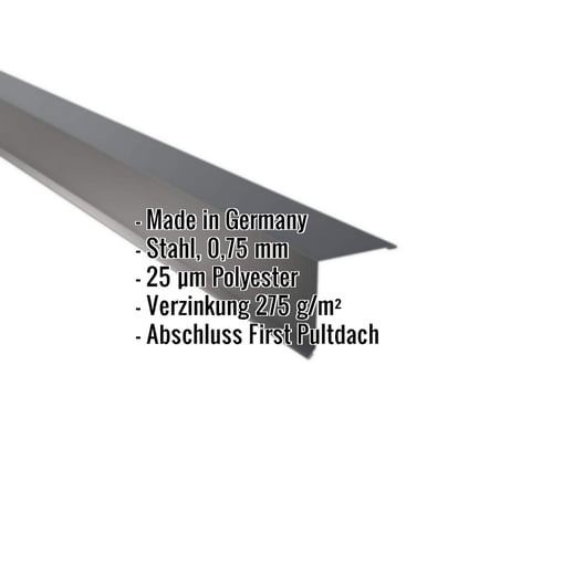 Pultabschluss | 11,5 x 11,5 cm | 85° | Stahl 0,75 mm | 25 µm Polyester | 7016 - Anthrazitgrau #2