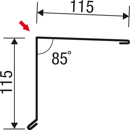 Pultabschluss | 11,5 x 11,5 cm | 85° | Stahl 0,75 mm | 60 µm Puramid | 7016 - Anthrazitgrau #4